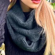 Cachecol gola lã feminina masculina maxi tricot duas voltas