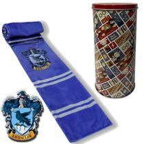 Cachecol Harry Potter Zona Criativa Embalagem Lata Grifinoria Sonserina Lufalufa Corvinal Original Hogwarts Presente