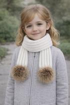 Cachecol Infantil Unissex com Pompom Tricot Lã Inverno Frio Cachecol Infantil Unissex com Pompom Tricot Lã Inverno Frio