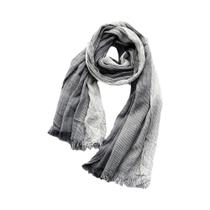 Cachecol Masculino de Linho e Algodão Listrado - Quente e Casual para Outono/Inverno