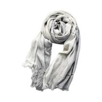 Cachecol Masculino de Linho e Algodão Listrado - Quente e Casual para Outono/Inverno