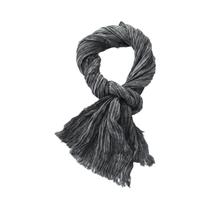 Cachecol Masculino Preto De Algodão E Linho Amassado, Quente Para Outono/Inverno, Xale Macio,