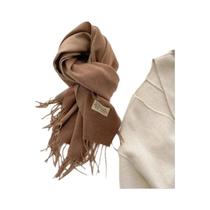 Cachecol Pashmina De Cashmere Dupla Face Quente Com Franjas Em Diferentes Cores