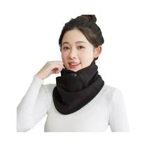 Cachecol Térmico De Inverno Unissex Em Fleece Polar, Corta-Vento Quente Com Botão De Pressão,