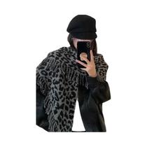 Cachecol Triangular Com Estampa De Leopardo Para Mulheres, Quente E Estiloso, Mistura De Lã, Estilo Cachecol Triangular Com Estampa De Leopardo Para Mulheres, Quente E Estiloso, Mistura De Lã, Estilo