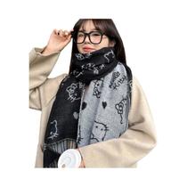 Cachecol Tricotado Em Forma De Coração Hello Kitty Sanrio Anime Presente Quente Para O Outono