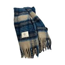 Cachecol Unissex De Mohair Xadrez Grosso Cor Café Retrô Para Outono E Inverno