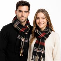 Cachecol Unissex Lã Xadrez Inverno Frio Cores Sortidas