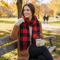 Cachecol Unissex Sortido Lã Inverno Espesso Macio Tecido Quente 180x30cm