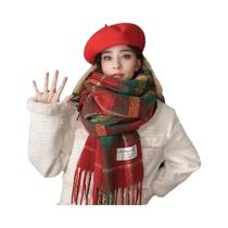 Cachecol Verde Dupla Face De Imitação De Cashmere Para Mulheres, Xale Luxuoso E Quente, Presente De Cachecol Verde Dupla Face De Imitação De Cashmere Para Mulheres, Xale Luxuoso E Quente, Presente De
