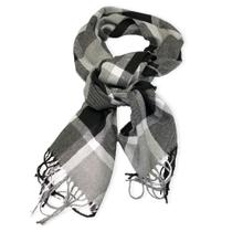 Cachecol Xadrez Cinza E Preto