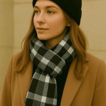 Cachecol Xadrez Feminino Lençol Echarpe Frio Inverno Pescoço Cobrir Roupa Frio Touca Casaco