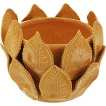 CACHEPÔ 11x13x13cm CERÂMICA AMARELO