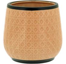 CACHEPÔ 13x13x13cm CERÂMICA BEGE