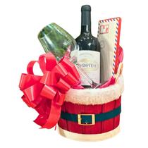 Cachepó Balde Presente Natalino Vinho 750ml Taça Chocolate