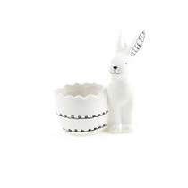 Cachepô Bowl Com Coelho De Páscoa Branco E Preto Cachepô Bowl Com Coelho De Páscoa Branco E Preto