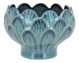 CACHEPÔ CERÂMICA VASO DECORATIVO PLANTA 10x15x15cm AZUL