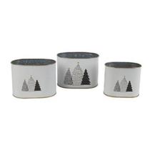 Cachepô Em Metal Branco Oval Tok Da Casa - Pç Cachepô Em Metal Branco Oval Tok Da Casa - Pç