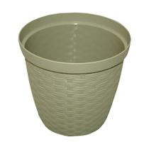 Cachepô FG Okla Rattan Cinza Taupe para Jardim - 800ml Cachepô FG Okla Rattan Cinza Taupe para Jardim - 800ml