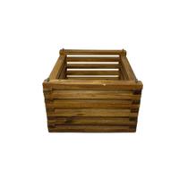 Cachepô Madeira Orquídea Flores Quadrado P 15,5 X 15,5 X 9 Cachepô Madeira Orquídea Flores Quadrado P 15,5 X 15,5 X 9