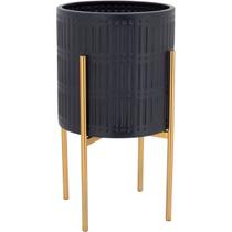 Cachepô Metal 46x25 Preto Vaso Decorativo Enfeite Planta Cachepô Metal 46x25 Preto Vaso Decorativo Enfeite Planta