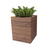 Cachepô Quadrado Madeira Plástica Marrom 50cm Lanci Externo