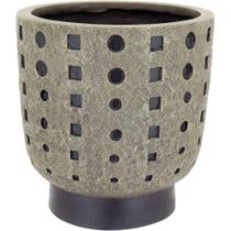 Cachepô Resina 28x27x27cm Cinza Vaso Decorativo Enfeite Casa Planta