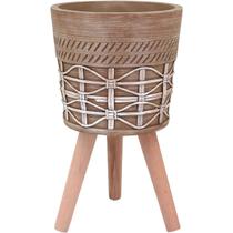 CACHEPÔ RESINA 52x31x31cm BEGE VASO DECORATIVO PLANTA ENFEITE