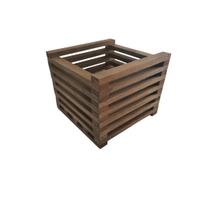 Cachepô Ripado Eucalipto Stain Nogueira