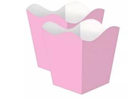 Cachepô Rosa Bebê 10x10x6,5cm C/40 Unidades p/ Aniversário, Chá Revelação, Presente