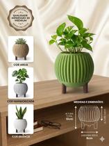 Cachepo Vaso de Planta Canelado Com Pés Decoração Sala Quarto Escritório Impressão 3D Suculentas Cactos 12cm Cachepo Vaso de Planta Canelado Com Pés Decoração Sala Quarto Escritório Impressão 3D Suculentas Cactos 12cm