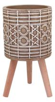 CACHEPÔ VASO DECORATIVO ENFEITE PLANTA RESINA 54x30x30cm BEGE