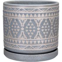 CACHEPÔ VASO DECORATIVO HOME&CO CERÂMICA 11x11x11cm CINZA
