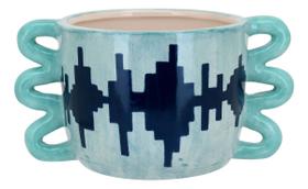 CACHEPÔ VASO DECORATIVO PLANTA CERÂMICA 10x19x19cm VERDE