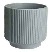CACHEPÔ VASO DECORATIVO PLANTA REDONDO HOME&CO CERÂMICA 12x13x13cm CINZA