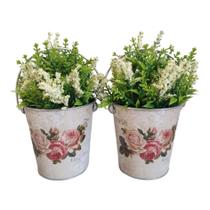 Cachepô Vaso Flowers & Garden Enfeite C/ Planta Artificial