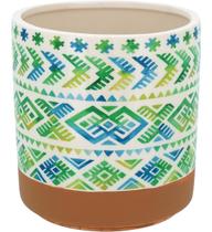 Cachepô Vaso Guido Home&Co 17x16x16cm Cerâmica Verde Decoração para Plantas Enfeite Sala e Casa