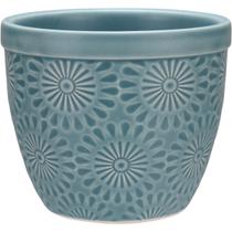 CACHEPÔ VASO PLANTA DECORATIVO HOME&CO CERÂMICA 9x10x10cm AZUL