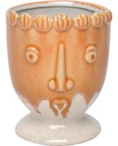 Cachepô Vaso Viso Home&Co 15x12x12cm Cerâmica Laranja Enfeite Decoração para Plantas Sala e Jardim