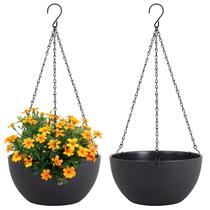 Cachepôs suspensos Meowell 25 cm, kit com 2 unidades e furos de drenagem Cachepôs suspensos Meowell 25 cm, kit com 2 unidades e furos de drenagem