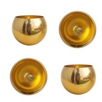 Cachepot Aluminio Dourado Anodizado Esferico De Mesa Tam15