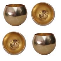 Cachepot Aluminio Dourado Anodizado Esferico Decorativo Mesa Cachepot Aluminio Dourado Anodizado Esferico Decorativo Mesa