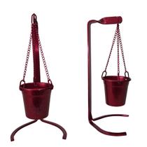 Cachepot Aluminio Vinho Anodizado Convencional Pedestal 24cm