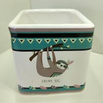 Cachepot boho 7,5x7,5x7,5cm porcelana