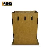 Cachepot Borda Ondulada Passa Fita G 12x12x15 Laser Mdf Madeira Marrom