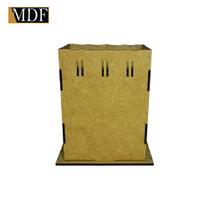 Cachepot Borda Ondulada Passa Fita M 10x10x12 Laser Mdf Madeira Marrom