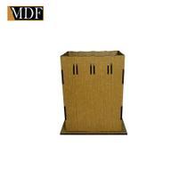 Cachepot Borda Ondulada Passa Fita P 7x7x10 Laser Mdf Madeira Marrom