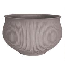 Cachepot Centro de Mesa Cinza com Textura em Listras 17x27cm