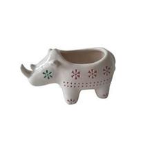 CACHEPOT CERÂMICA ANIMALS DOTS RHINO FD BRANCO GDE 17X8,5X9,5cm CACHEPOT CERÂMICA ANIMALS DOTS RHINO FD BRANCO GDE 17X8,5X9,5cm