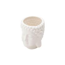 Cachepot cerâmica budhas head branco 11.5x12.5x12.3cm - urban 41014